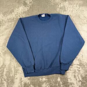 Bike men’s vintage blue sweat shirt blank canvas crewneck size Medium